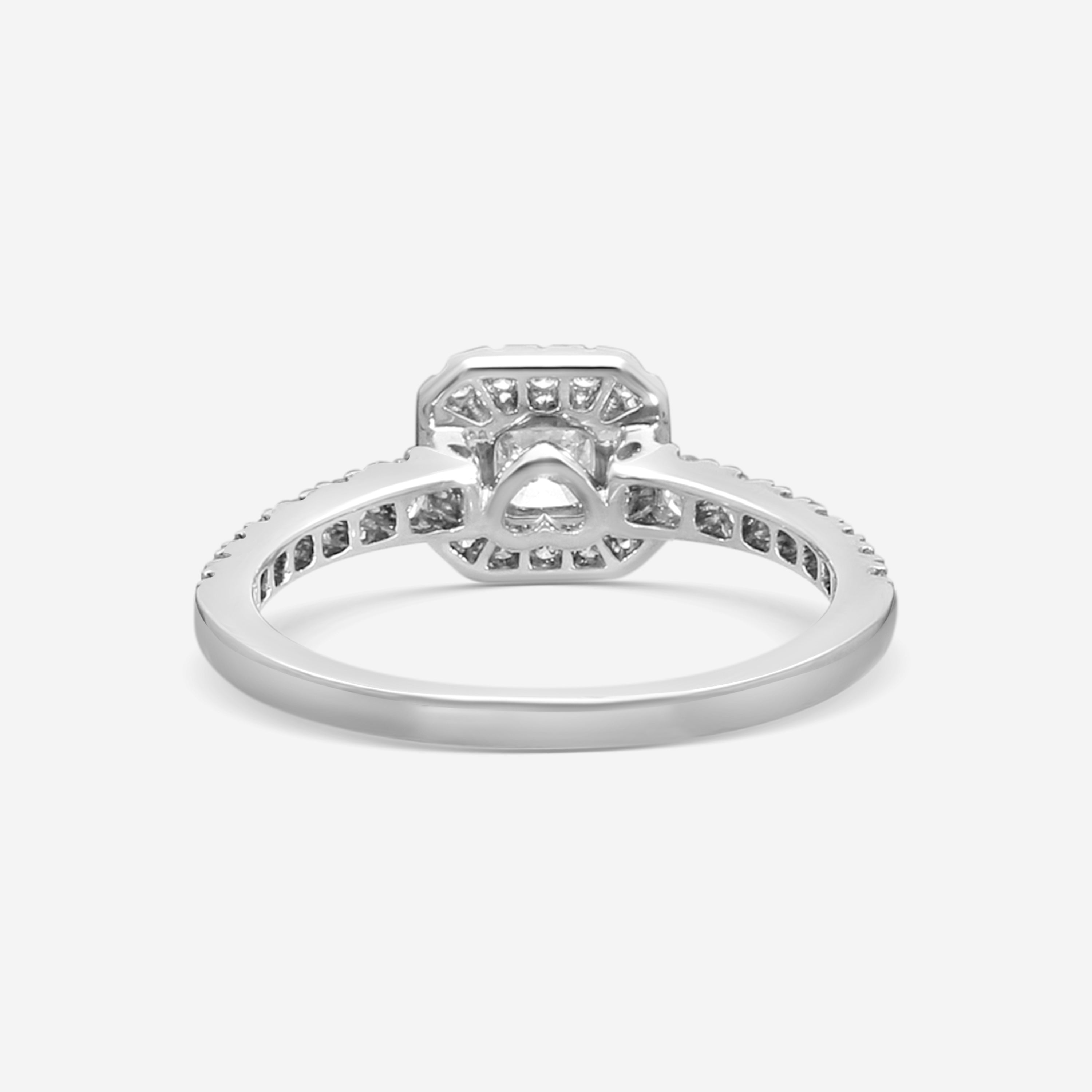 Hearts on Fire - 18K White Gold Transcend Premier Dream Halo Engagement Ring .85 ct Size 6.5 HBRTCPD00908WA-C - THE SOLIST