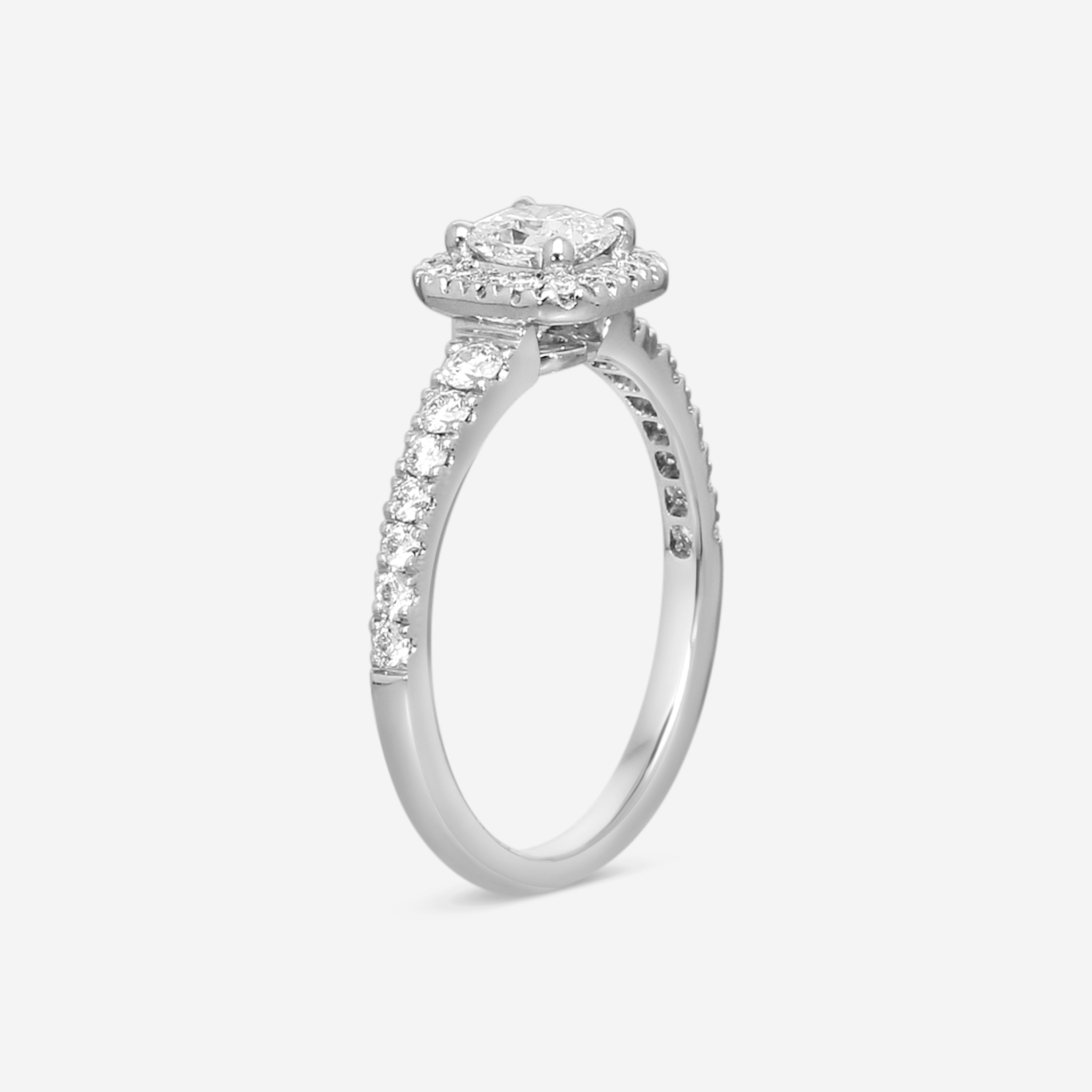 Hearts on Fire - 18K White Gold Transcend Premier Dream Halo Engagement Ring .85 ct Size 6.5 HBRTCPD00908WA-C - THE SOLIST