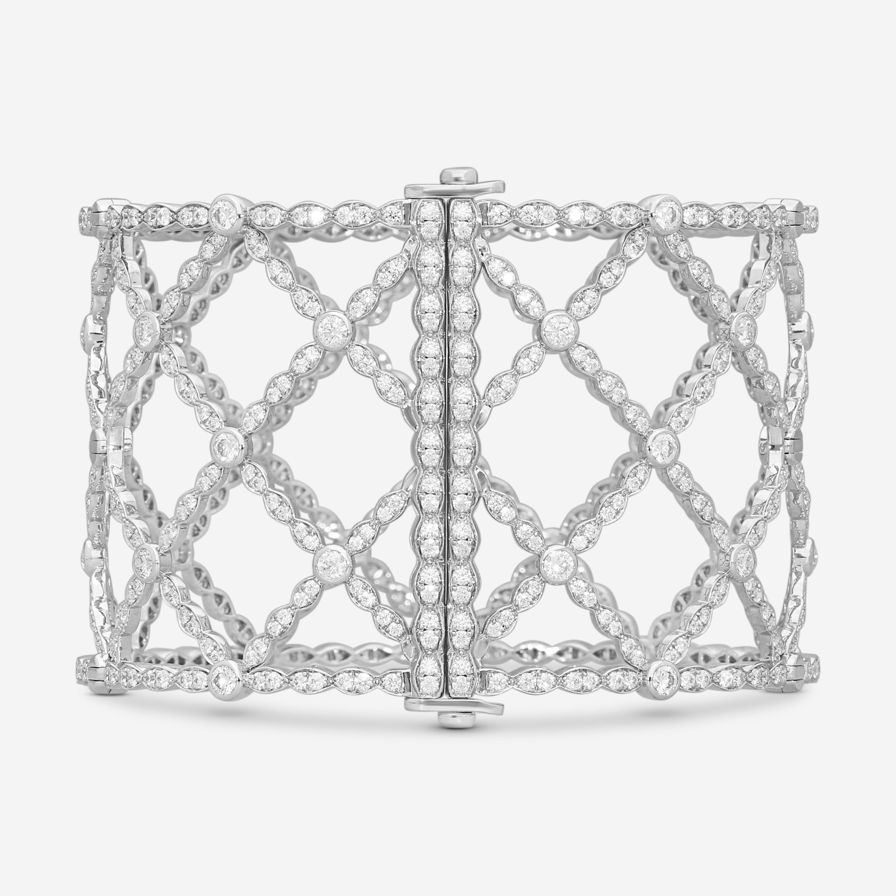 Hearts on Fire - 18K Lorelei Lattice Diamond Intensive Bangle 8ct HFBLORDILAT08308W - THE SOLIST