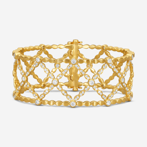 Hearts on Fire Lorelei Lattice 18K Yellow Gold Diamond Bangle Bracelet HFBLORDLA