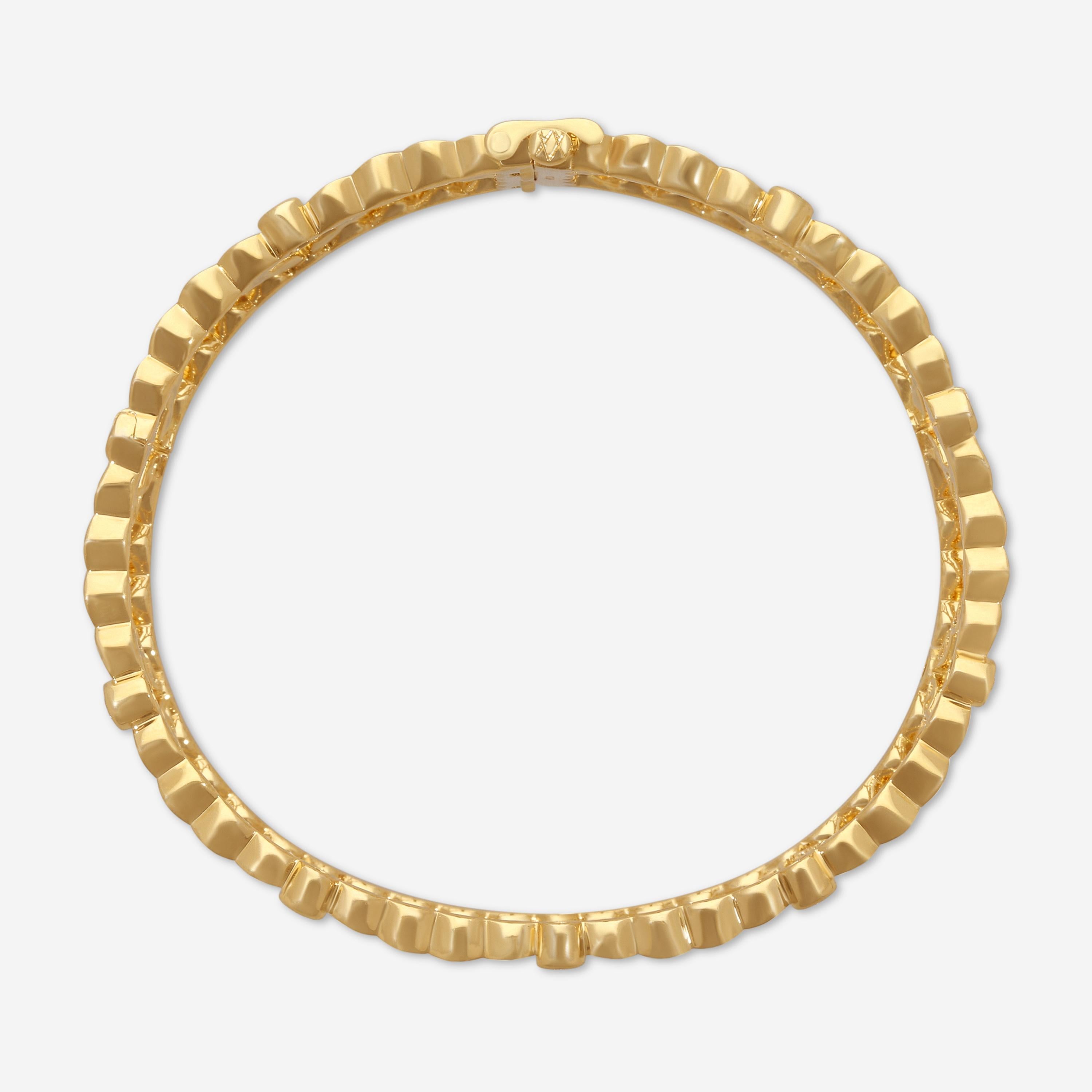 Hearts on Fire Lorelei Lattice 18K Yellow Gold Diamond Bangle Bracelet HFBLORDLA