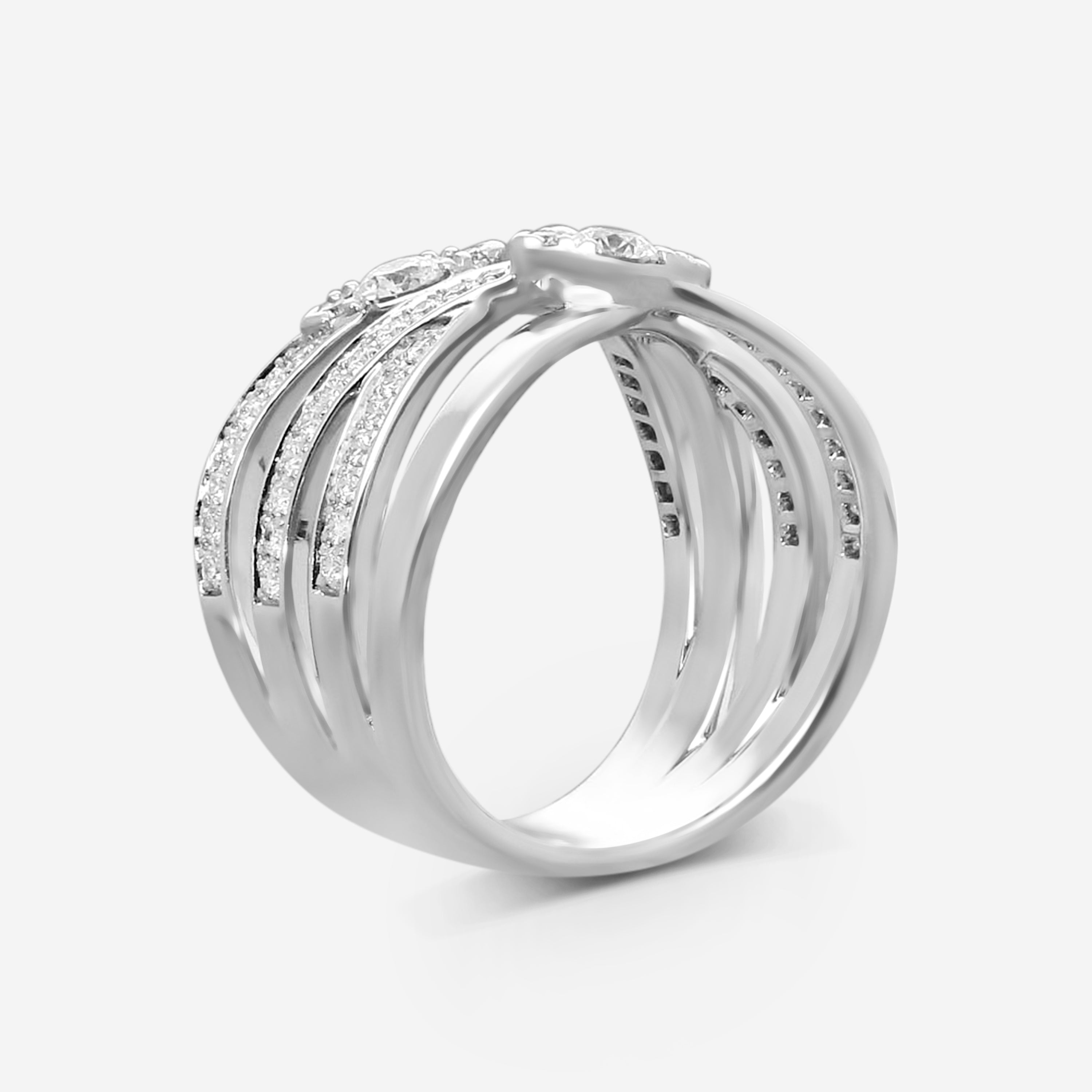 Hearts on Fire - 18k White Gold Aerial Diamond Ring .86ctw Size 6.5 HFRAER00858W - THE SOLIST