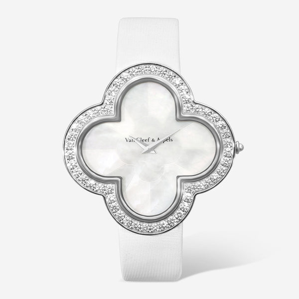 Van Cleef & Arpels Alhambra Talisman 18K White Gold Quartz Ladies Watch VCAR0300