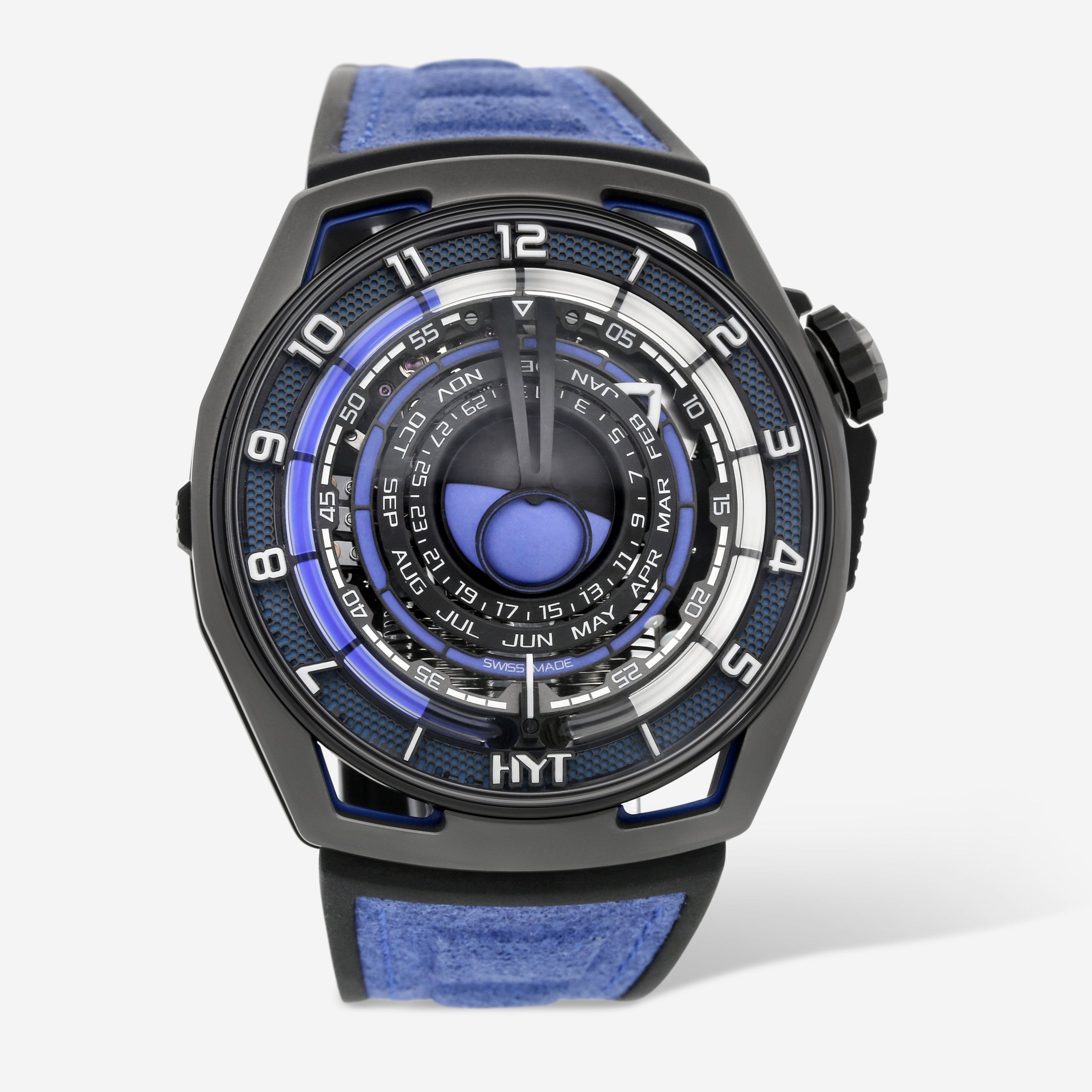 HYT Moon Runner Super Nova Blue Titanium Limited Edition Manual Wind Men's Watch H02758-A - THE SOLIST