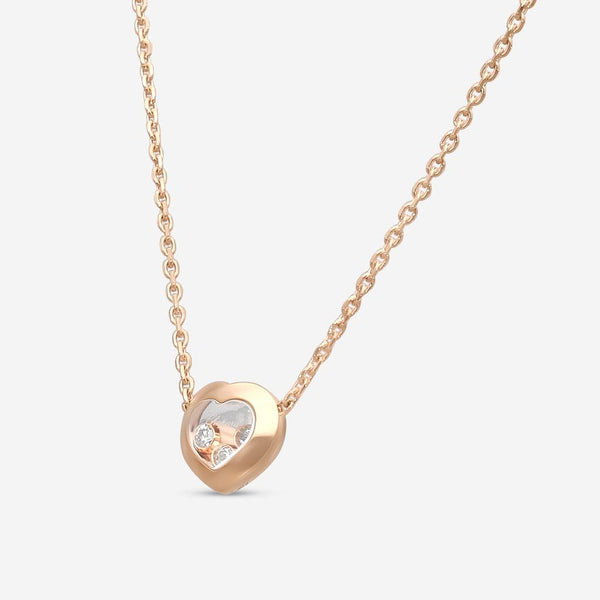 Chopard Happy Diamonds 18K Rose Gold Diamond Necklace 819203-5001