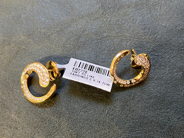 Crivelli 18K Yellow Gold Diamond Earrings