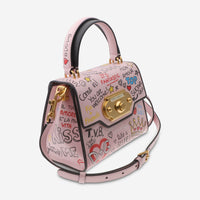 Dolce & Gabbana Welcome Graffiti Leather Shoulder Bag