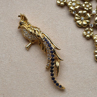 Suna 18K Yellow Gold Sapphire & Diamond Paradise Bird Pin P7300SY - THE SOLIST