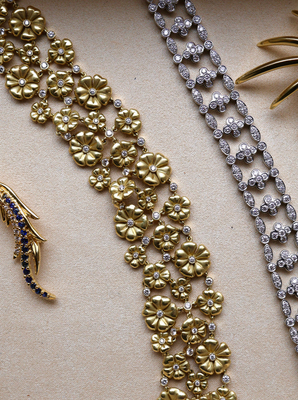 Suna 18K Yellow Gold Diamond Blossom Bracelet B3721Y - THE SOLIST