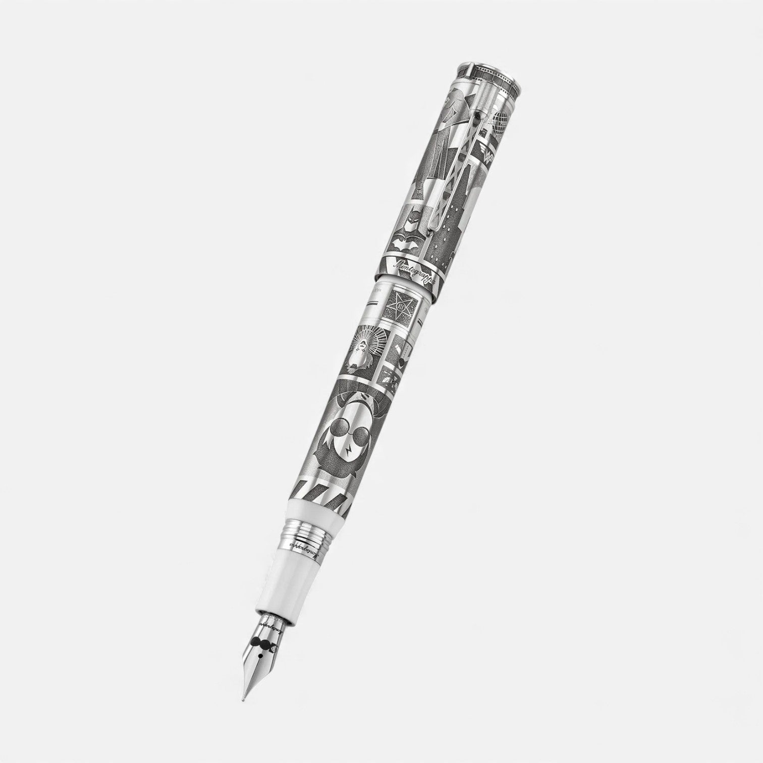 Montegrappa Warner Bros. 100th Anniversary Limited Edition Silver & White Fountain Pen (EF) ISWBN1SE