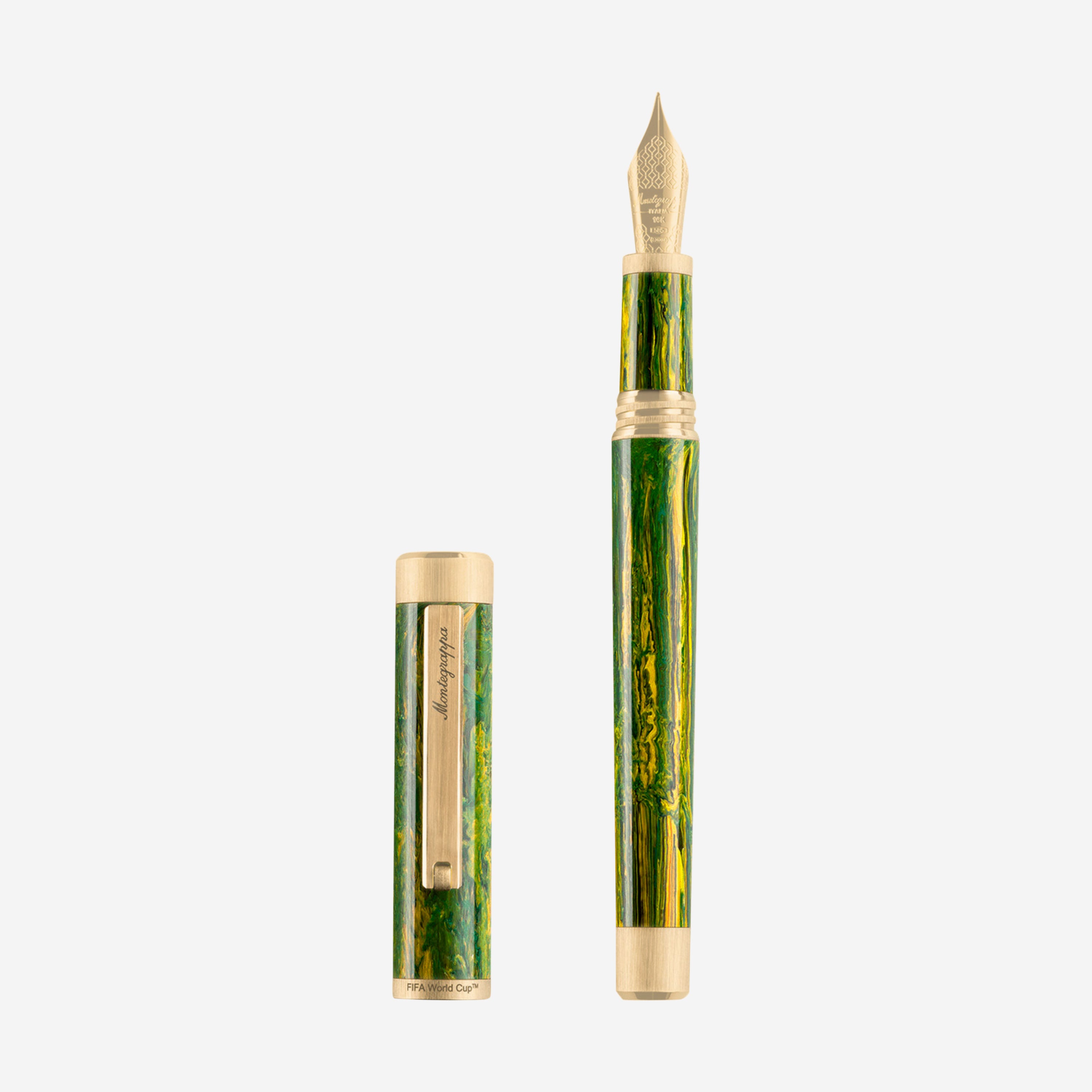 Montegrappa FIFA Classics Brazil Green & Yellow Resin Fountain Pen (F) ISZEF24Y_B - THE SOLIST