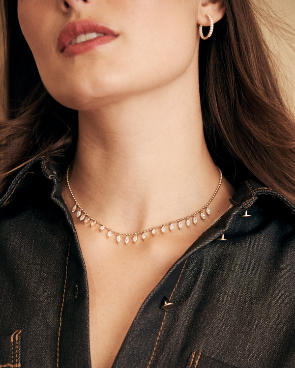 Ina Mar 18K Yellow Gold Marquise Cut Diamond 4.00ct.twd. Station Necklace ANK-19595-1-Y