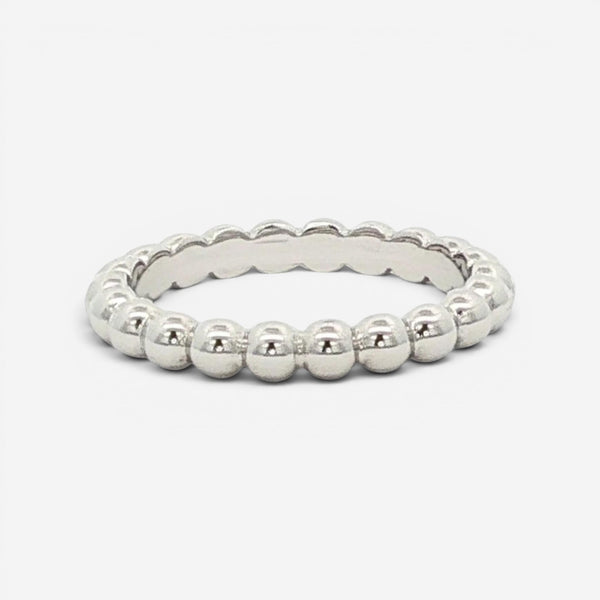 Van Cleef & Arpels Perlée Pearls of Gold Medium 18K White Gold Ring Sz. 5 VCARN9