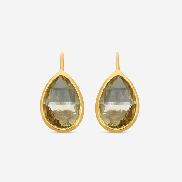 Goshwara Gossip 18K Yellow Gold Lemon Quartz Brio Earrings JE0078-A-LQ
