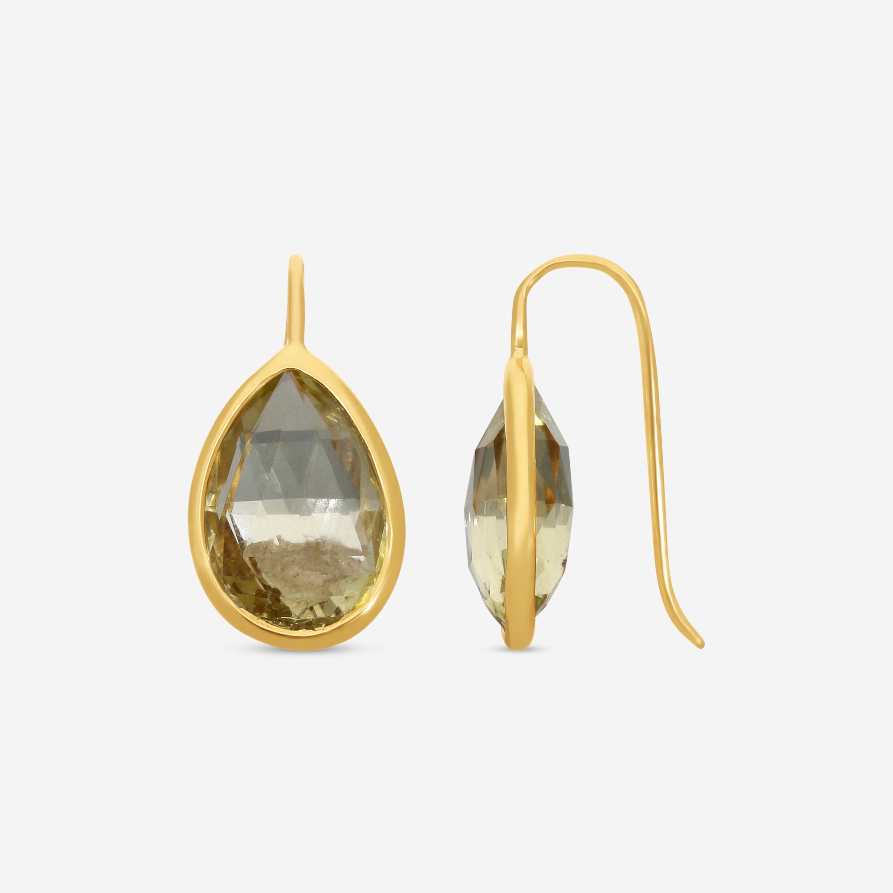 Goshwara Gossip 18K Yellow Gold Lemon Quartz Brio Earrings JE0078-A-LQ