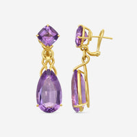 Goshwara G-One 18K Yellow Gold Amethyst Earrings JE0085