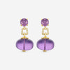 Goshwara Beyond 18K Yellow Gold Amethyst & Diamond Drop Earrings JE0119-AM