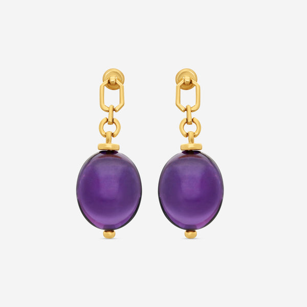 Goshwara Freedom 18K Yellow Gold Amethyst Tumble Earrings JE0125-AM - THE SOLIST