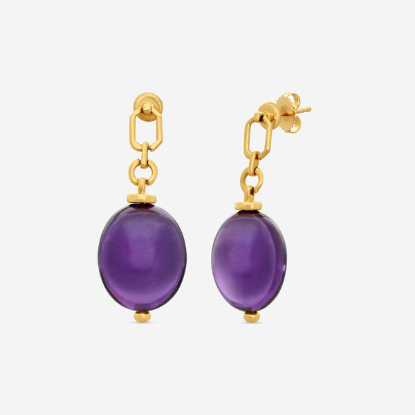 Goshwara Freedom 18K Yellow Gold Amethyst Tumble Earrings JE0125-AM - THE SOLIST