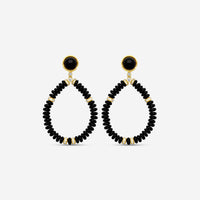 Goshwara G-One 18K Yellow Gold Black Onyx & Diamond Drop Earrings JE0411-OX-Y