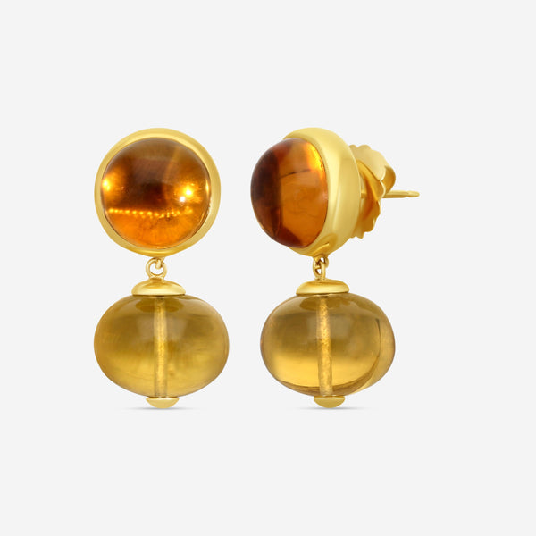 Goshwara Rock N Roll 18K Yellow Gold Citrine Drop Earrings JE0184-CT
