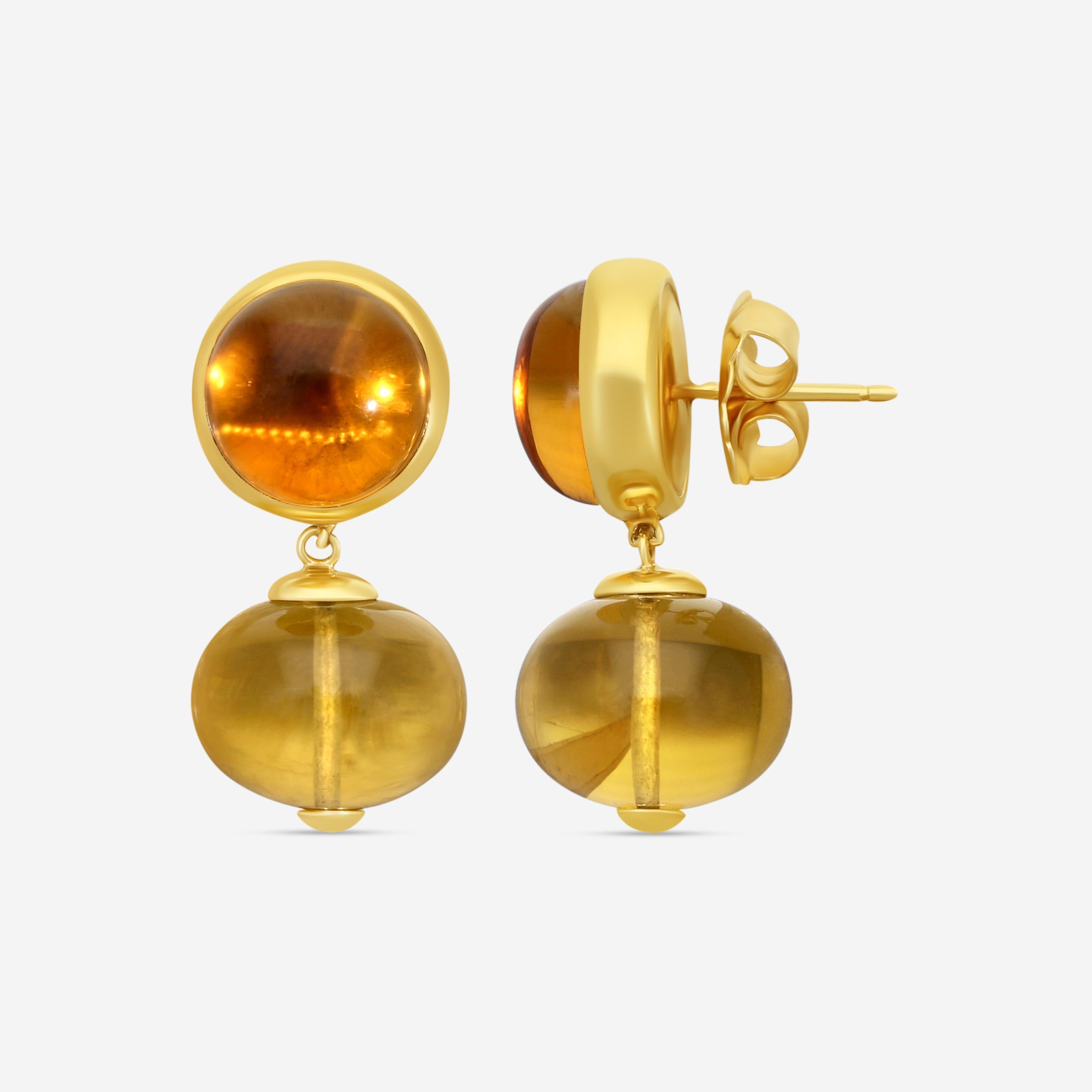 Goshwara Rock N Roll 18K Yellow Gold Citrine Drop Earrings JE0184-CT
