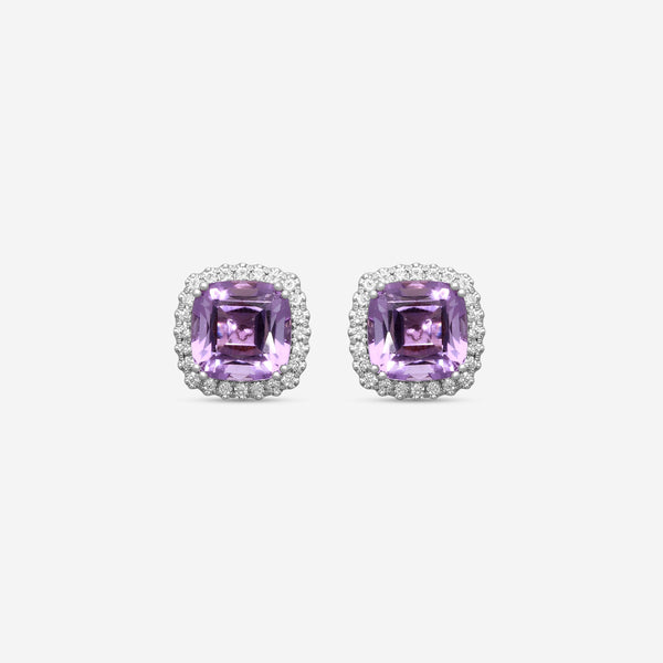 Goshwara Gossip 18K White Gold Amethyst Stud Earrings JE0209-AM-W