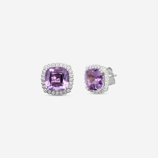 Goshwara Gossip 18K White Gold Amethyst Stud Earrings JE0209-AM-W