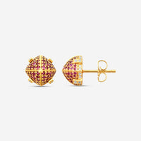 Goshwara 18K Yellow Gold Ruby and Diamond Stud Earrings JE0231-RU-Y