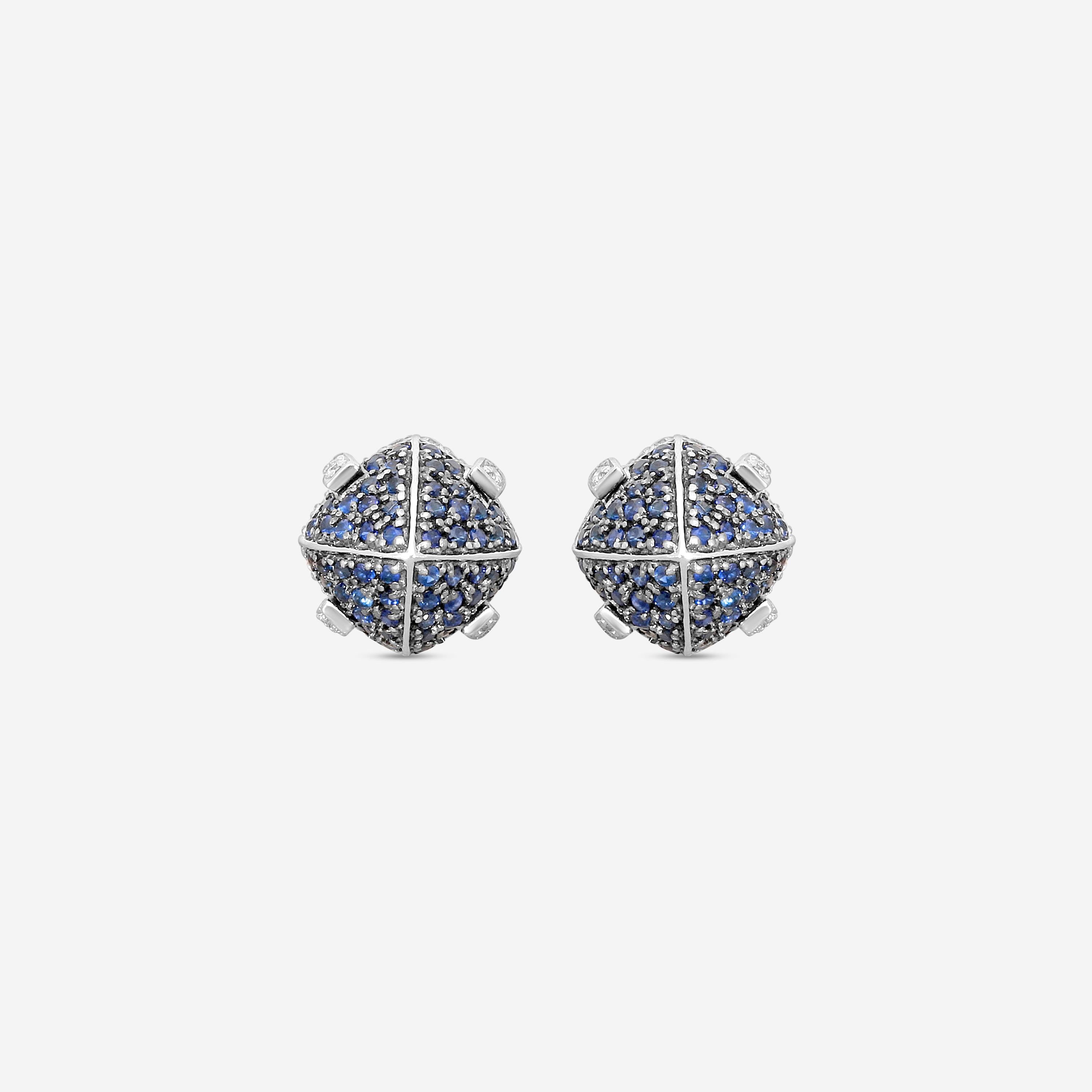 Goshwara 18K White Gold Diamond and Sapphire Stud Earrings JE0231-SA-W