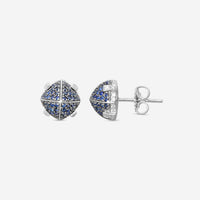 Goshwara 18K White Gold Diamond and Sapphire Stud Earrings JE0231-SA-W