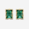 Goshwara G-One 18K Yellow Gold Carved Emerald & Diamond Earrings JE0518-EM-Y - THE SOLIST