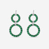 Goshwara G-One 18K White Gold Emerald Cabochon & Diamond Two-Row Earrings JE0519-EMW - THE SOLIST