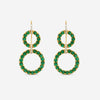 Goshwara G-One 18K Yellow Gold Emerald Cabochon & Diamond Two-Row Earrings JE0519-EMY - THE SOLIST