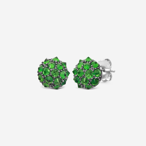 Goshwara G-One 18K White Gold Tsavorite Studs Earrings JE0609-TSAVW