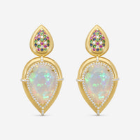 Goshwara G-One 18K Yellow Gold Opal Multi-Gemstone Earrings JE0615-OPY
