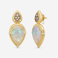 Goshwara G-One 18K Yellow Gold Opal Multi-Gemstone Earrings JE0615-OPY