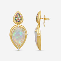 Goshwara G-One 18K Yellow Gold Opal Multi-Gemstone Earrings JE0615-OPY