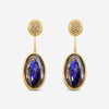 Goshwara G-One 18K Yellow Gold Opal & Brown Diamond Drop Earrings JE0825-BROPY
