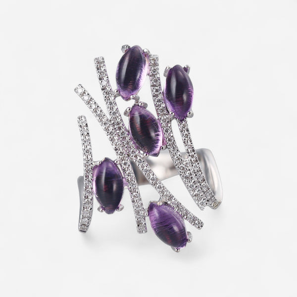Tavanti 18K White Gold Diamond & Amethyst Ring Sz. 7.5 JF-20-0095F-130