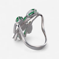TAVANTI - 18KT White Gold, Brill, Green Adventurine+Rock  Crystal Ring ( Diamonds 0.49ctw G Si, Aventurine, Crystal)-JF-20-0095F - 132

Ring size 7.5, top 30mm x 23mm. - THE SOLIST