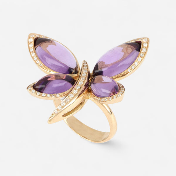 TAVANTI - 18KT Rose Gold, Brill, Amethyst Ring ( Diamonds 0.31ctw G Si, Amethyst)-JF-20-0096F - 16

Ring size 7, top 29mm x 33mm. - THE SOLIST