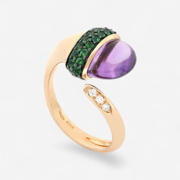 TAVANTI - 18KT Rose Gold, Brill, Amethyst, Green Topaz Ring ( Diamonds 0.05ctw G SI, Amethyst, Green Topaz)-JF-20-0105F - 86

Ring size 7.5. - THE SOLIST