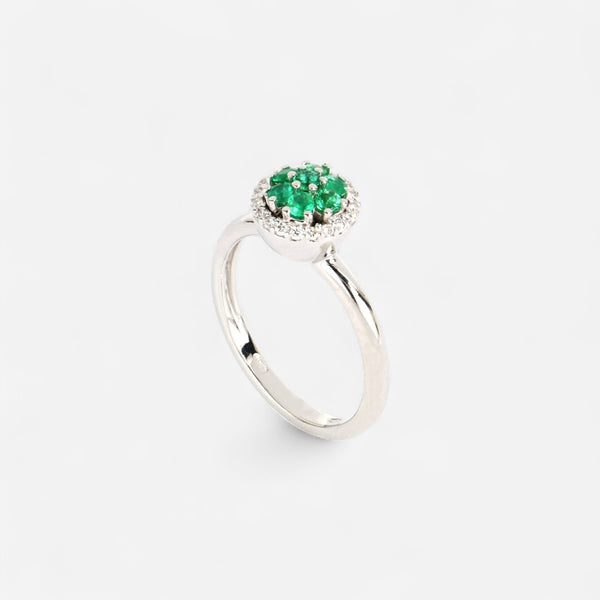 Tavanti Classici 18K White Gold Diamond & Emerald Ring Sz. 8 JF-20-0179F-145