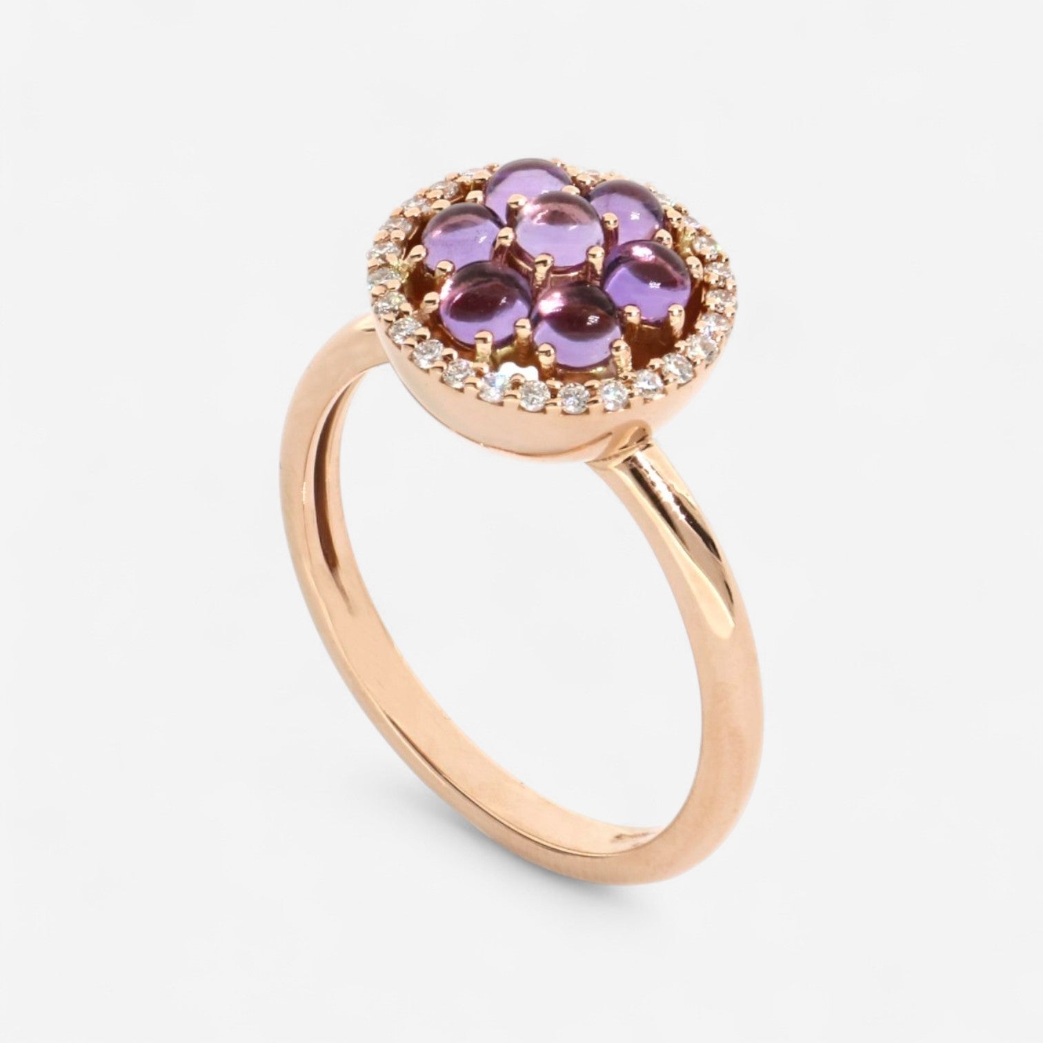 TAVANTI - 18KT Rose Gold, Brill, Amethyst Ring ( Diamonds 0.16ctw G Si, Amethyst)-JF-20-0180F - 153

Ring size 8, top 12mm. - THE SOLIST