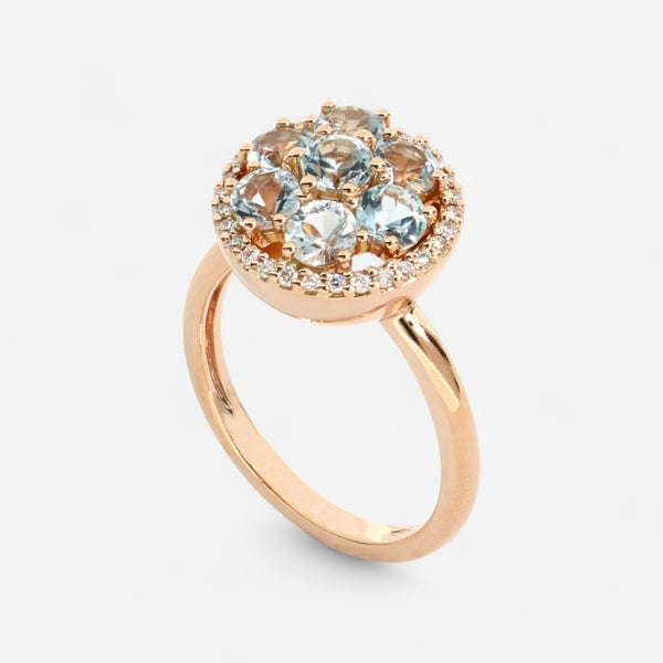 TAVANTI - 18KT Rose Gold, Brill, Blue Topaz Ring ( Diamonds 0.18ctw G Si, Topaz)-JF-20-0182F - 156

Ring size 8, top 14mm. - THE SOLIST