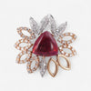 Tavanti 18K Rose & White Gold Diamond & Pink Tourmaline Ring Sz. 6.5 JF-2982Y-112