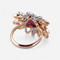 Tavanti 18K Rose & White Gold Diamond & Pink Tourmaline Ring Sz. 6.5 JF-2982Y-112