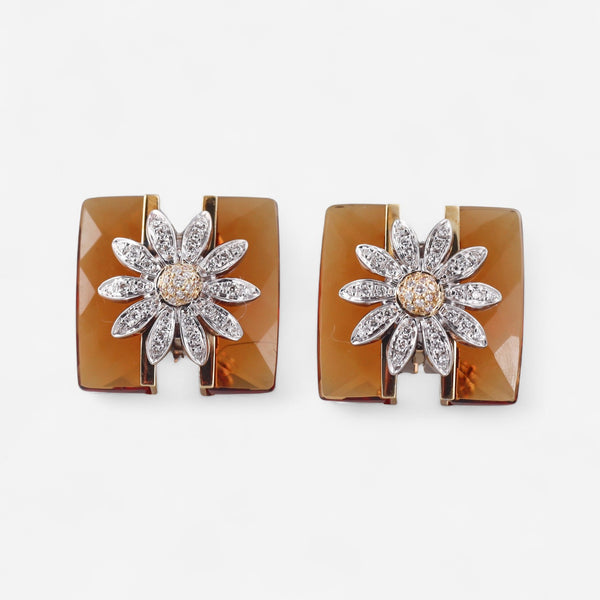 Tavanti 18K Yellow & White Gold Diamond & Citrine Earrings JF-75-0577FC-176