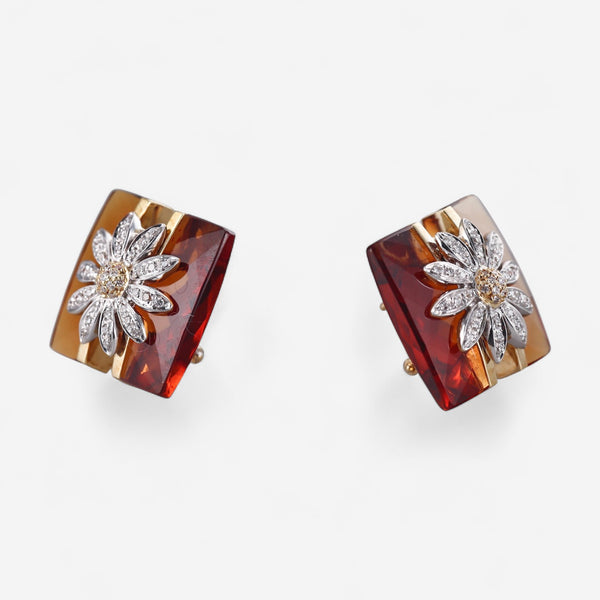 Tavanti 18K Yellow & White Gold Diamond & Citrine Earrings JF-75-0577FC-176